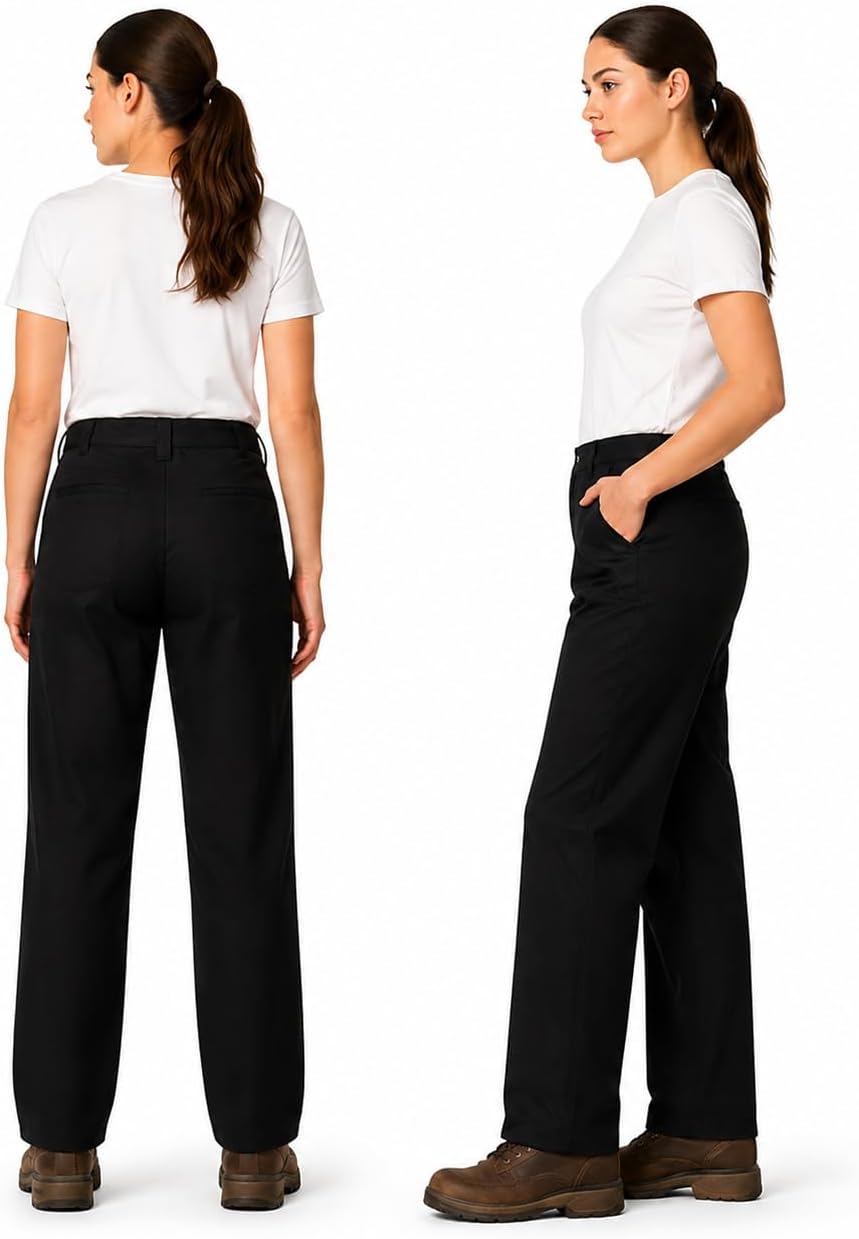 Dickies Women's Flex Work Pants – Stretch Straight Leg Uniform Trousers for Office, Retail & Healthcare