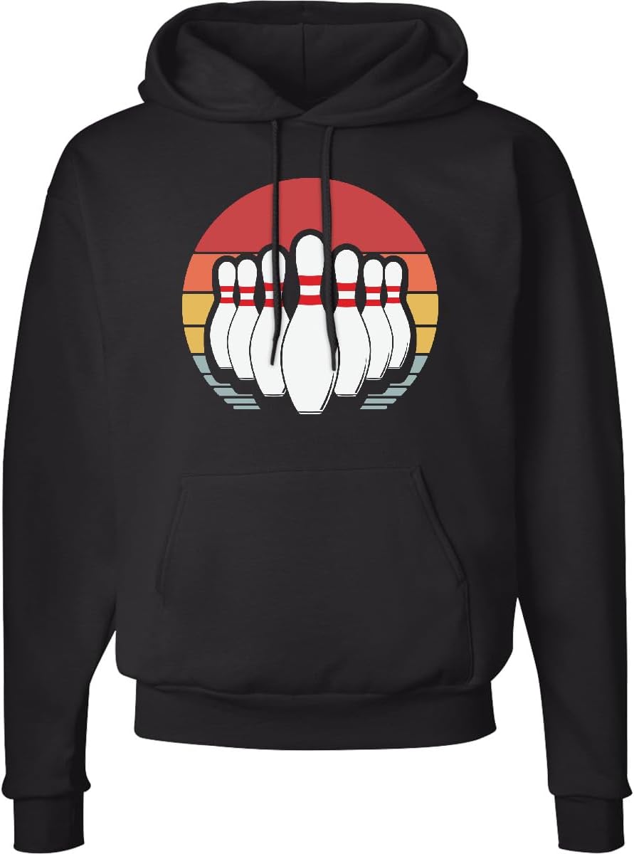 inktastic Retro Bowling Pins Adult Hoodie Sweatshirt