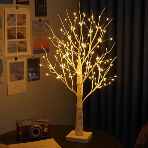 Abedul blanco artificial con 144 luces LED de mesa de 60 cm 4