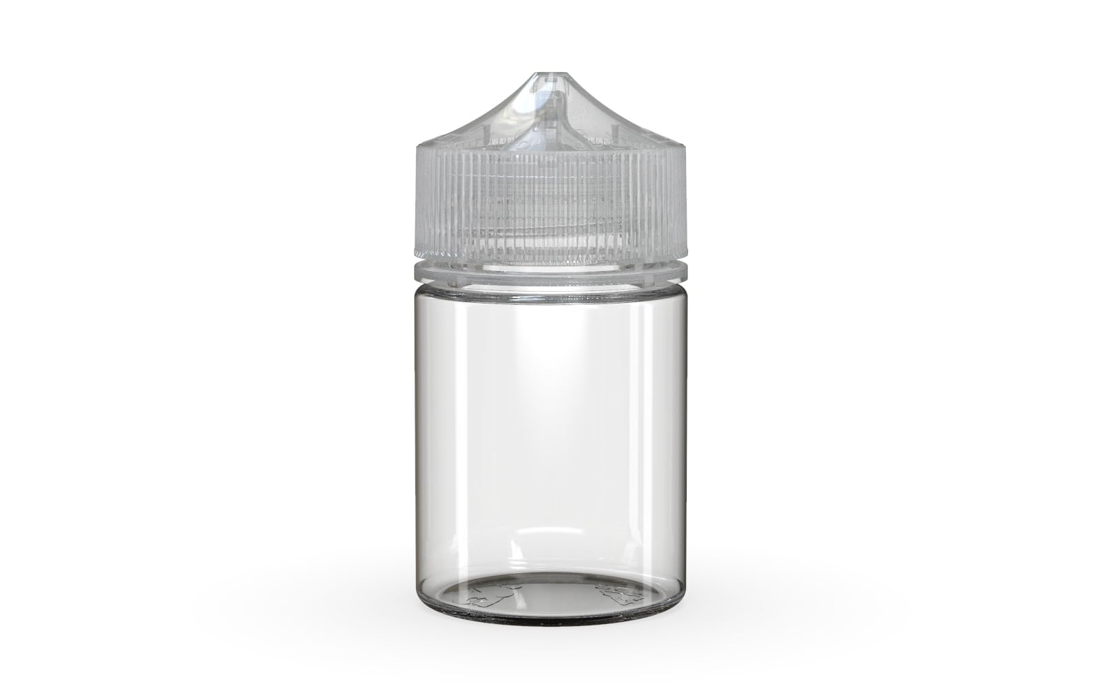 Chubby Gorilla V3 5 x 60ml Stubby PET Plastic Unicorn Bottles for Liquids and Oils - Empty Dropper Bottles - Clear Bottle with Clear Cap