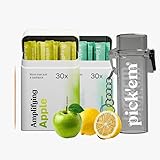 pick'em Palillos de dientes con sabor a vitaminas POWERLINE STARTER BUNDLE [60 palillos de dientes aromatizados + estuche] – La alternativa de estilo de vida a la goma de mascar (Starter Bundle