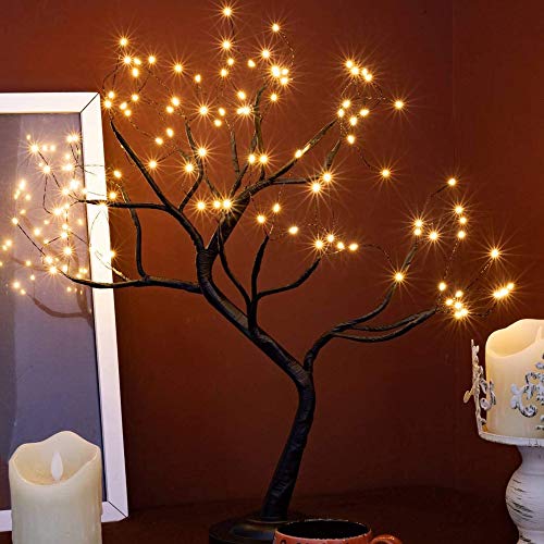 image for FuChsun Bonsai Tree Light 108 LED Warm White Shimmer Black Branches Ba
