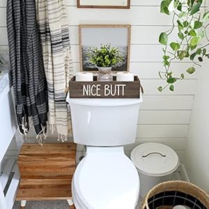 TEOUIOS Hello Sweet Cheeks Bathroom Decor, Toilet Paper Storage Basket with Rope Handle, Funny Sweet Cheeks Toilet Paper Holder 2 Sides, Nice Bath Decor for Shelves Brown Wood Box Bathroom Organizer TEOUIOS Hello Sweet Cheeks Bathroom Decor Toilet Paper Storage Basket with Rope Handle Funny Sweet Cheeks Toilet Paper Holder 2 Sides Nice Bath Decor for Shelves Brown Wood Box Bathroom Organizer
