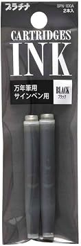 PLATINUM Preppy Marker & Fountain Pen Refill Cartridge - Black Ink - Set of 2, SPN 100 A