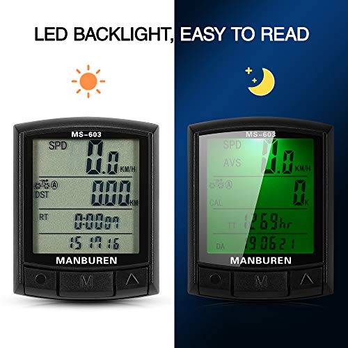 Festnight Bicicleta Ciclismo Computador Bicicleta Velocímetro Odômetro MTB Road Bike Computador Cron