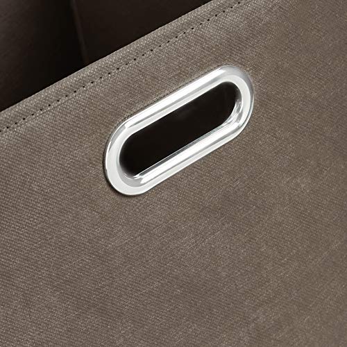 Amazon Basics Collapsible Fabric Storage Cubes With Oval Grommets - 6-Pack, Taupe #TOP2
