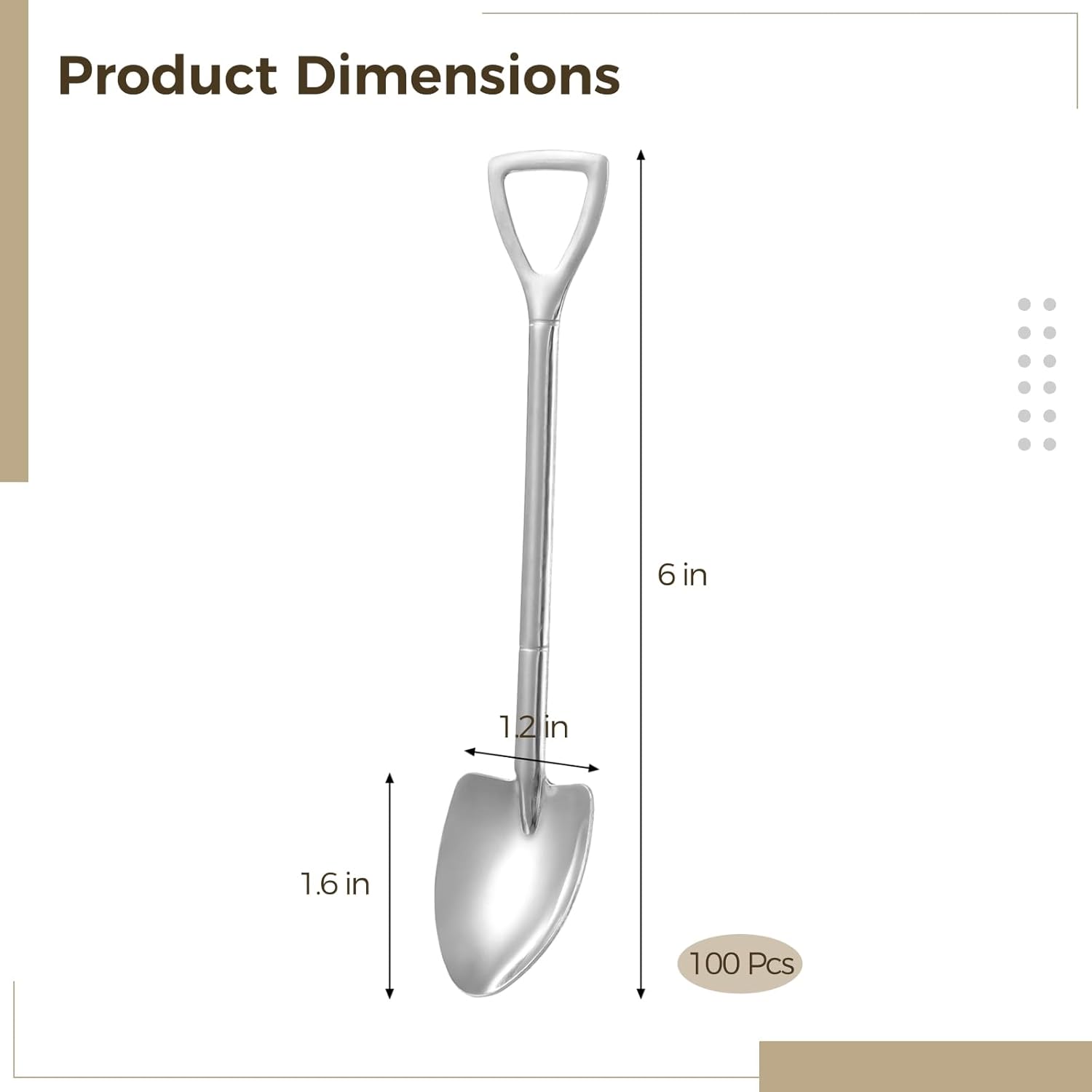 Stainless Steel Dessert Spoons, Shovel Spoons In Shovel Shape, Reusable, 100 Pcs Tablespoons Having Smooth, Convenient To Have Small Food, Treats, Parties, Takeout, Events