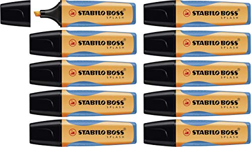 Marcador fluorescente STABILO BOSS SPLASH - Caja con 10 unidades color naranja