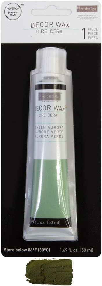 Redesign Decor Wax1.69Oz (50 Ml) Green Aurora Fabric Wood Silk Screen Stencils Screen Print,Home Decor,Wood,T-Shirt Printing Chalkboard Mother's Day Decorations,Mother Gifts