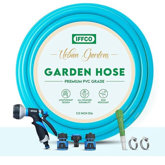 Tuyau d'arrosage flexible et étanche en PVC avec pistolet antirouille