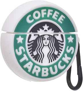 حافظة حماية لسماعات ايربودز من السيليكون بتصميم قهوة وحلقة تعليق بلاستيك لسماعات ايربودز برو، متعددة الألوان