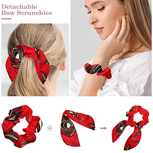 Lot de 6 chouchous en velours rouge pour coiffures de fête - 4