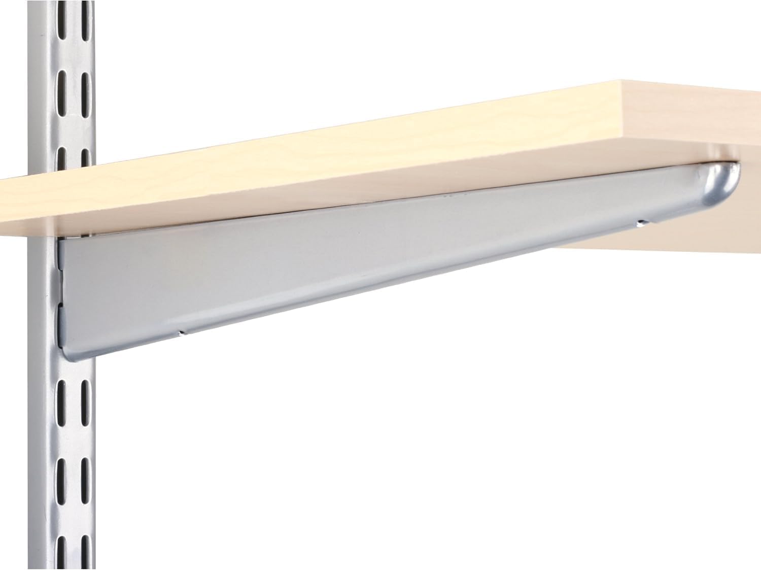 Knape & Vogt John Sterling Dual Trak Adjustable Wood Shelf Bracket, 14-Inch, Platinum, 0122-14PM, 14 Inch