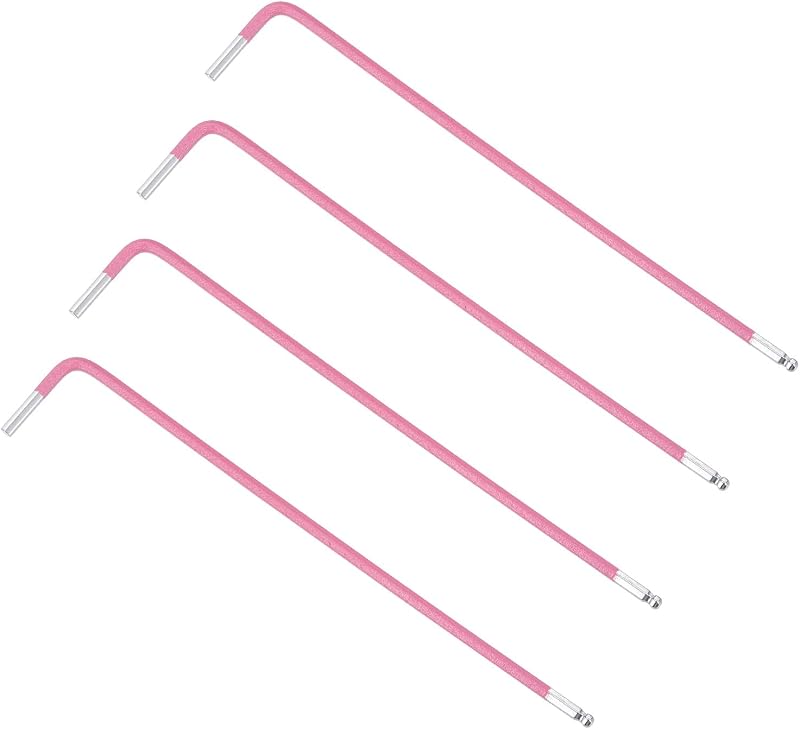 uxcell Chave Allen Sextavada com Ponta Esférica de 2 mm, Haste Longa em L de Aço S2, 4 Peças