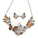 Produktbild Unbekannt Avalaya Statement-Set Halskette und Ohrstecker Schmetterling Emaille Braun rhodiniert 41 cm lang 7 cm Verlängerung