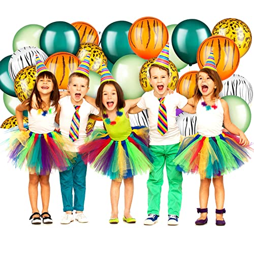 Liliful 24 Pieces Jungle Balloons 12 Inch Jungle Safari Balloons Animal Print Balloons Jungle Safari Theme Party Decorations Jungle Theme Party Supplies (Fresh Color,Animal Print Style) #TOP4