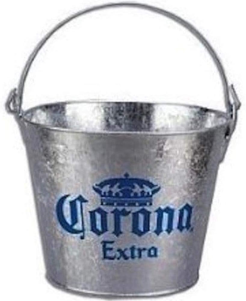 Corona Extra Galvanized Beer Bucket W/Built-In Bottle Opener