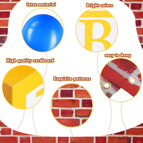 Skyygemm 75 Pcs Abc Friend Street Party Set Colorful Boxes Balloons Arch Garland Kit Red Brick Wall Party Backdrop for Abc Friend Street Party Birthday Baby Shower Decor Supplies by Skyygemm - Image 3