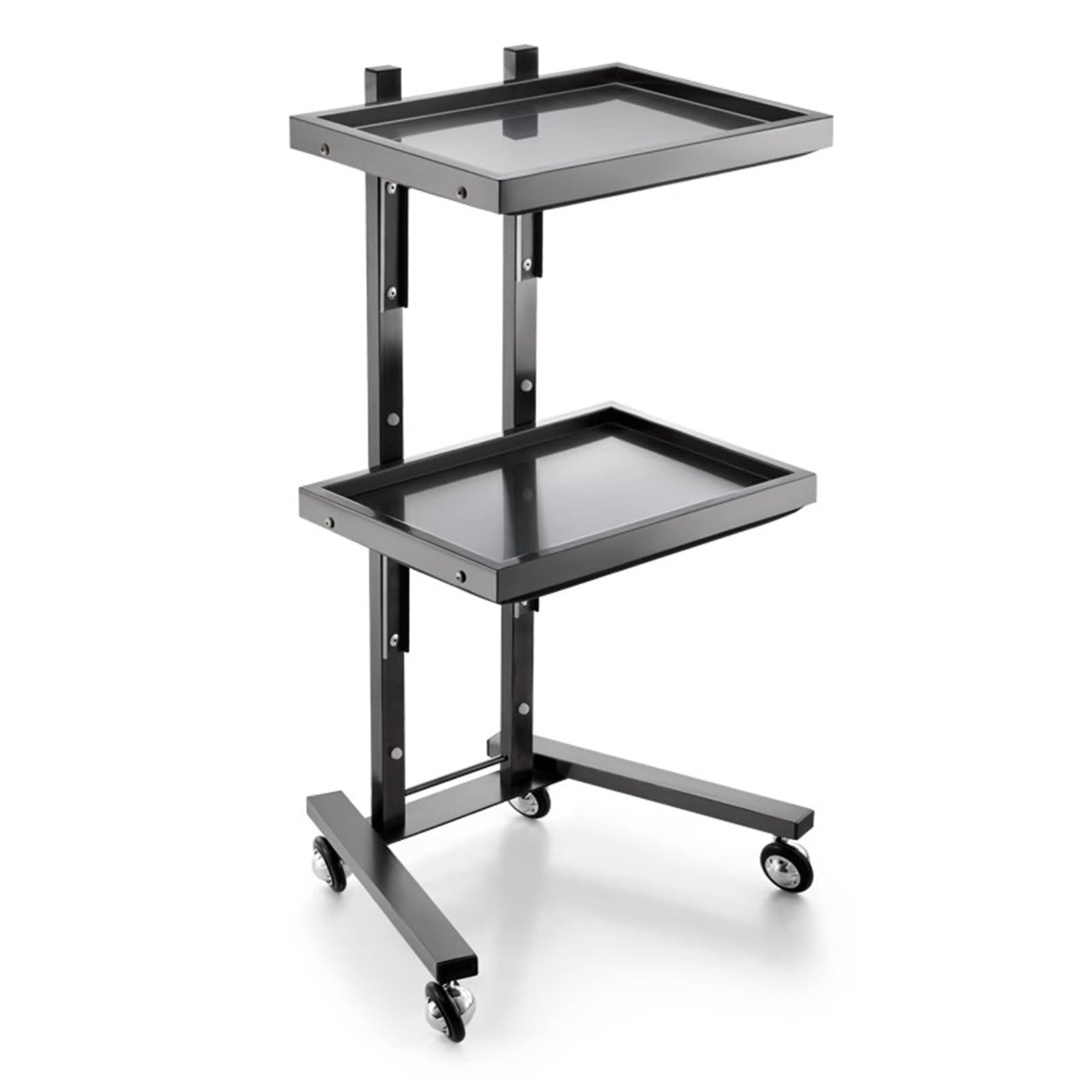 Carrito de herramientas de peluquería de acero inoxidable 304, diseño grueso y plegable con asas curvas y ruedas universales para profesionales de la belleza, equipo duradero de salón