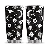 64HYDRO 20oz Halloween Moon Sky Background Witch Boo Ghost Pumpkin Trick Or Treat Halloween Tumbler...