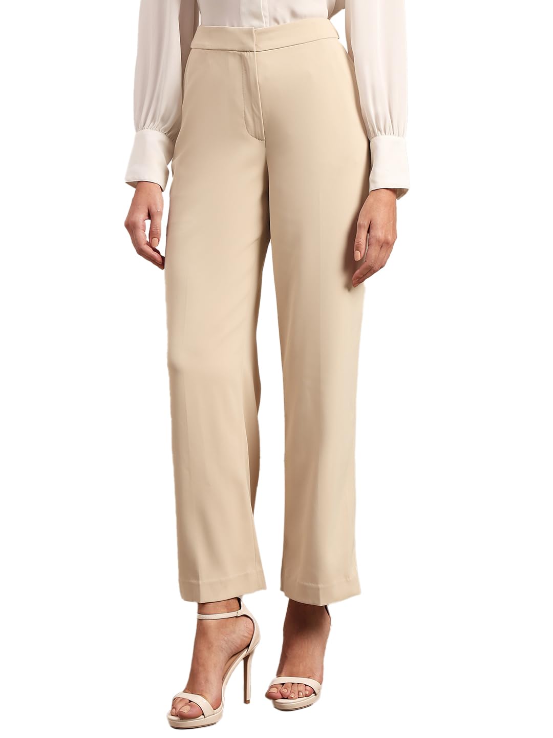 vero moda Women's Relaxed 'Desk-to-Dinner' Straight Fit High Rise Stretch Formal Trousers | Formal Pants for Women-picture-27
