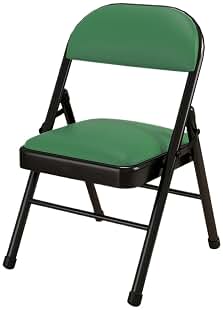 Silla plegable portátil ligera con asiento acolchado, marco de metal, ideal para uso en interiores y exteriores, perfecta para sala de estar, oficina, restaurante, recepción, fiesta (verde)