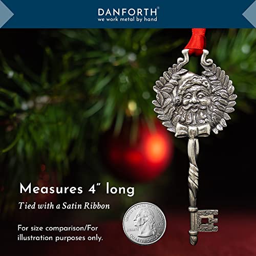 Danforth Santa’s Key Ornament – Handcrafted Pewter Vintage Style Christmas Ornaments – Satin Ribbon, 4” Long, Made In Usa #TOP4