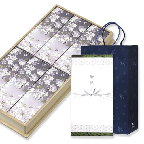 喪中見舞い お悔やみ 線香 ギフト 桐箱 【宇野千代 白檀 外のし 手提げ袋付き 】 日本製 少煙 贈答用 お線香 法要 一周忌