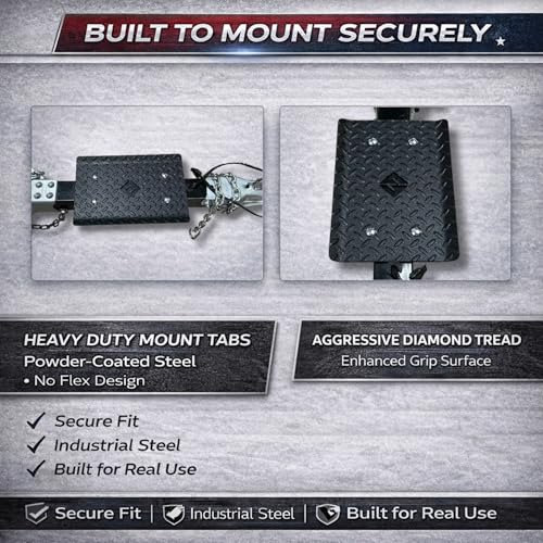F&F STEEL Heavy Duty Boat Trailer Step – 800 lb Capacity Steel Tread Plate Step, Powder Coated Marine Trailer Step with Anti-Slip Grip, Easy Bolt-On Installation by F&F STEEL - Image 4