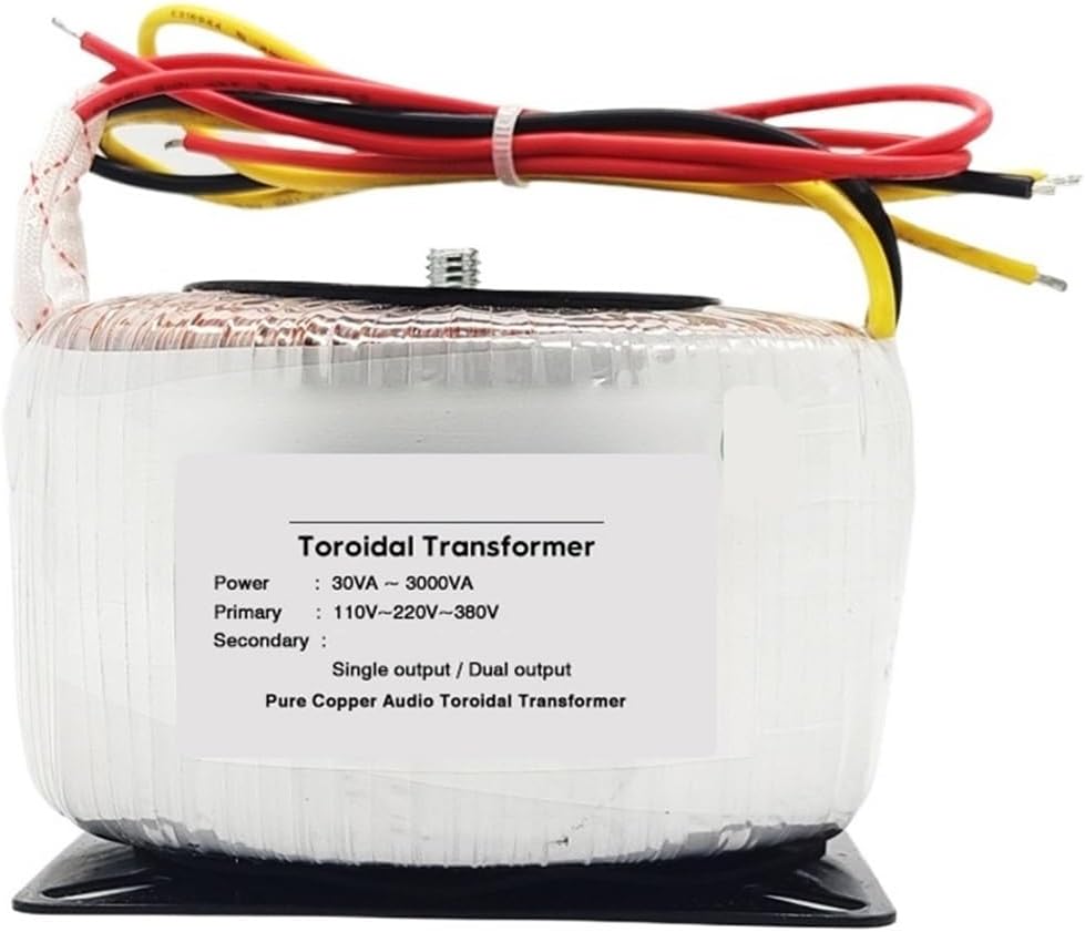 Toroidal Transformer 50W Toroidal Transformer Single Output 6V 9V 12V 15V 18V Pure Copper Wire Audio Amplifier Replacement Input 220V 110V Ring Core(Input 110V,24V)