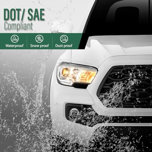Image of GRAND ORANGE LED DRL Projector Headlights Assembly Front Headlamp Fit Toyota Tacoma 2016 2017 2018 2019 2020 2021 2022 Model 8111004260, 8115004260, 8115004280, 8111004280
