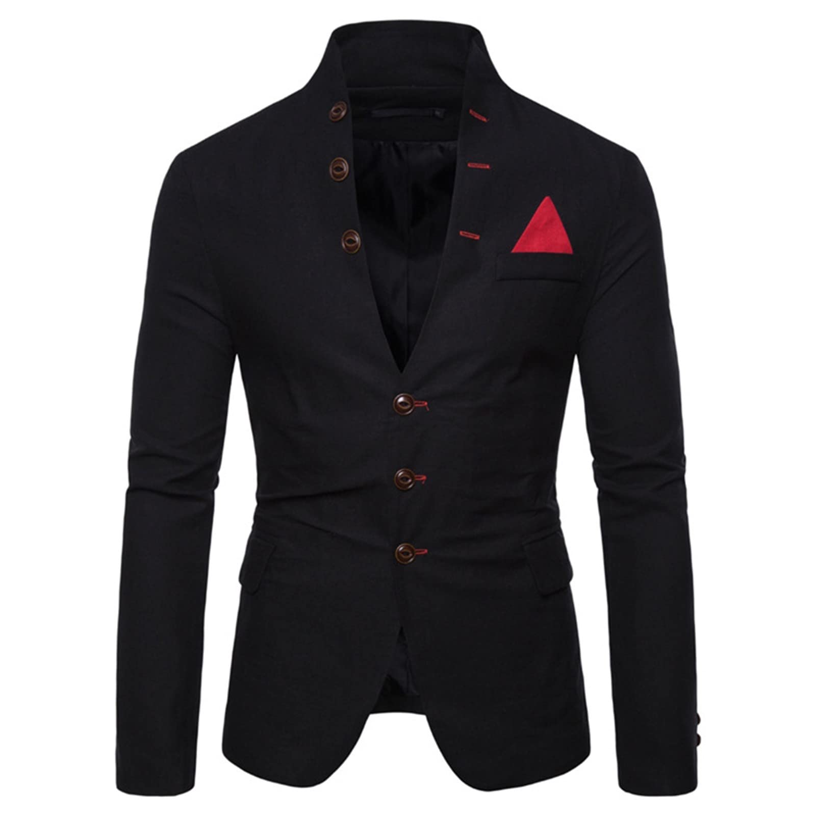 Genérico Chaqueta Blazer Hombre, Chaqueta Americana Hombre Casual, con Bolsillos Y con Botones Manga Larga Tela Ligera Americana Holgados Retro Moda Color Sólido Blazers para Fiestas O Conciertos