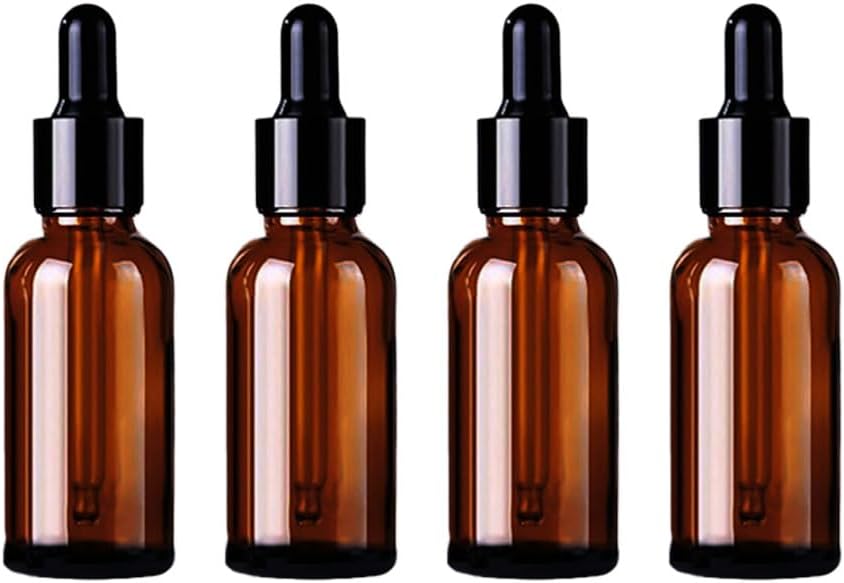 (スポイト瓶 30mL 4本セットガラス製 遮光瓶 精油瓶 アロマオイルボトル 小分け)