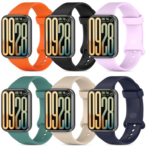 BDIG 6 Pieces Silicone Sport Strap Compatible with Xiaomi Smart Band 9 Pro/8 Pro Women Men Wristbands Replacement Soft Compatible with Xiaomi Smart Band 8 Pro BDIG 6 Pieces Silicone Sport Strap Compatible with Xiaomi Smart Band 9 Pro/8 Pro Women Men Wristbands Replacement Soft Compatible with Xiaomi Smart Band 8 Pro