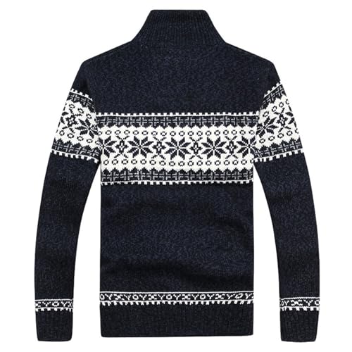 Men's Zip Up Cardigan Sweater Soft Slim Fit High Neck Norway Printed Knit Sweaters Warm Cozy Long Sleeve Outerwear2