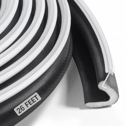 Litaibai 26 ft Kerf Weather Stripping Door Seal for Exterior Doors, Black