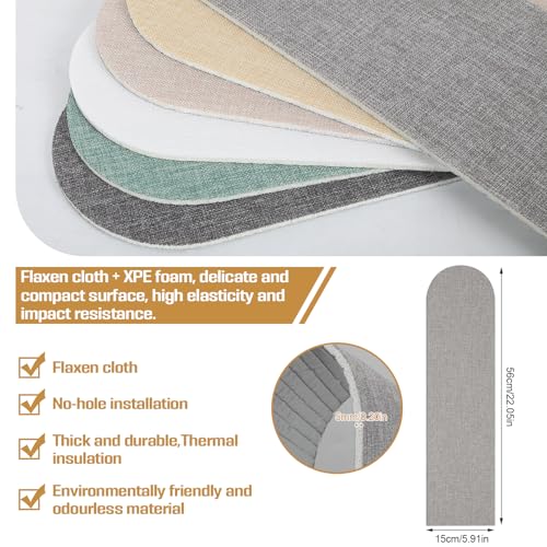 6 Stück 3D Wandpaneele,56x15cm XPE-Schaum Wandpolsterung Selbstklebend Polsterpaneel Antikollision Wandpolster für Schlafzimmer,Kinderzimmer (Hellgrau)