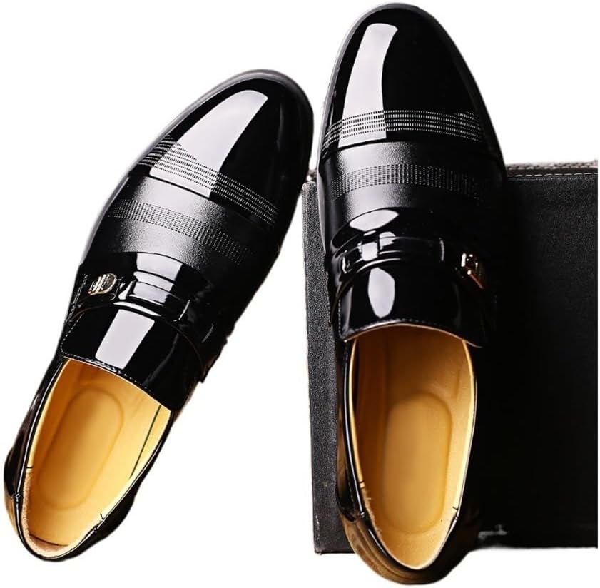 [小さな店] 内側の高さを高めたメンズビジネス革靴、夏用中空メンズカジュアルシューズ オックスフォード