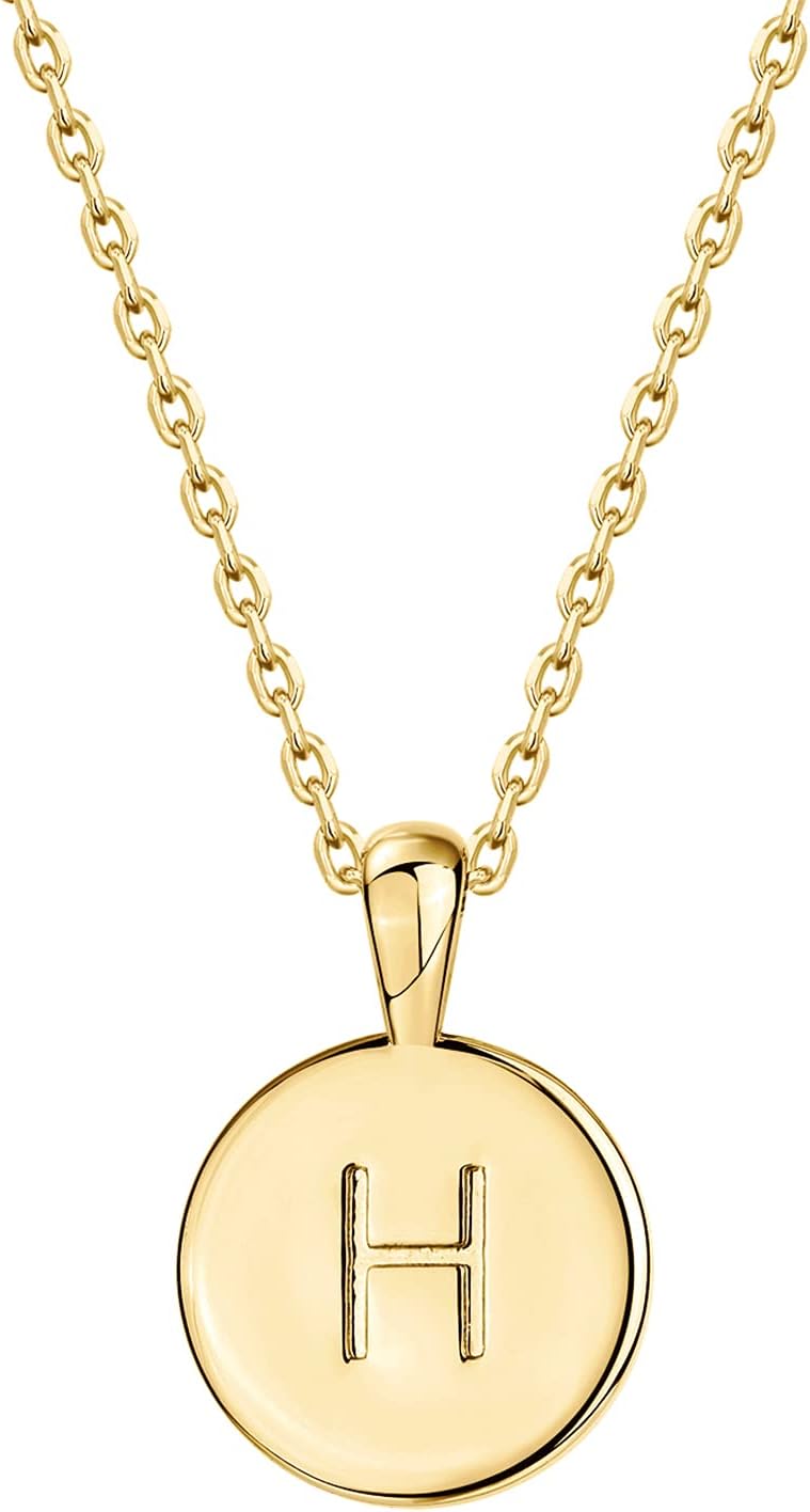 PAVOI 14K Rose Gold Plated Letter Necklace for Women | Gold Initial Necklace for Girls