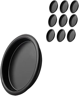 10 Pack Closet Door Finger Pull Black - 2-1/8” Round Sliding Finger Door Pull, Easy Snap-in Installation