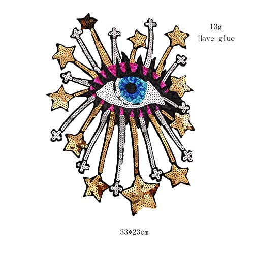 Star Eye Patches Iron On Patches Sequin Patch Embroidered Badge Motif Applique Patch For Clothing Jeans T-Shirt #TOP1