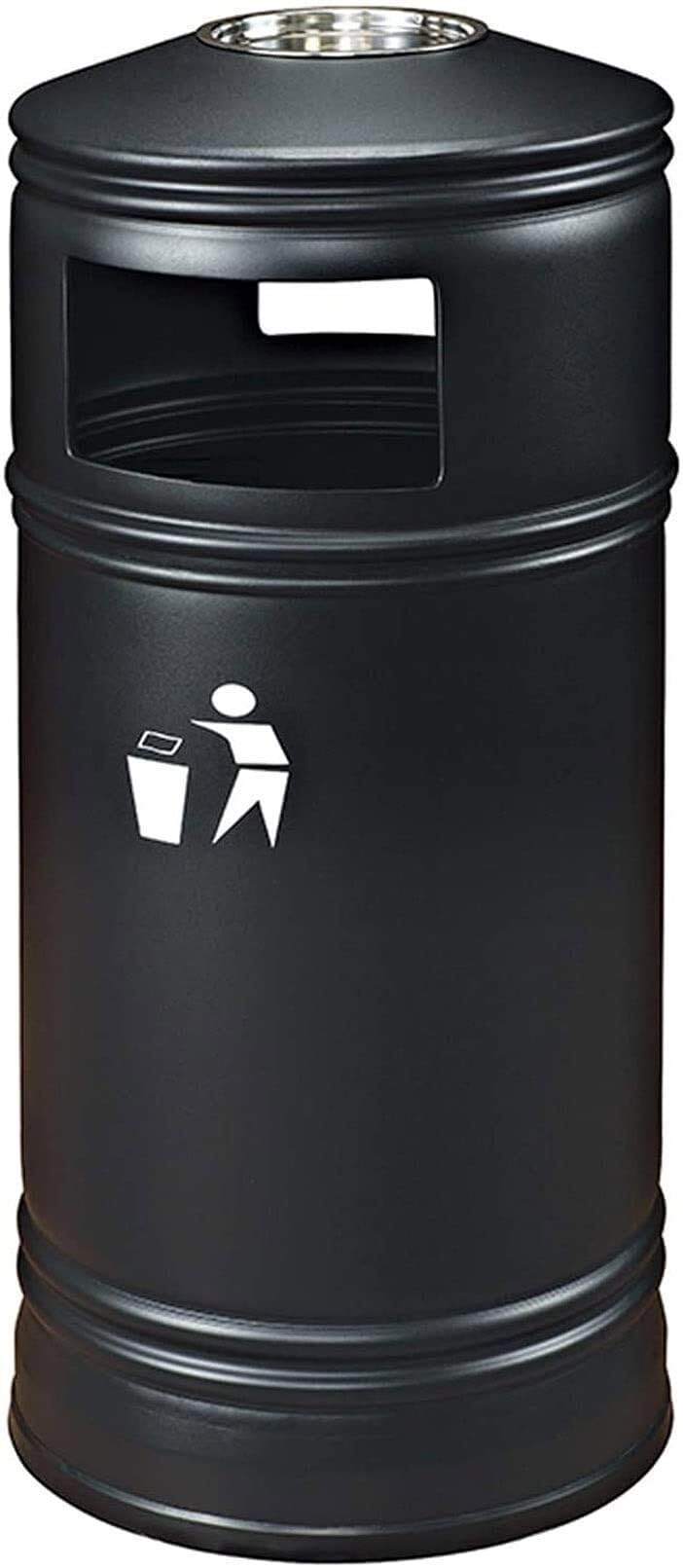 Cubo de basura de gran capacidad metálico y contenedor de residuos comercial exterior