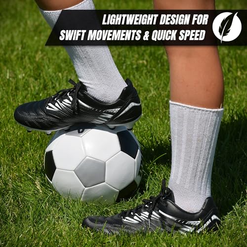 Image of Vizari Valencia Firm Ground Soccer Cleats for Men & Women - Adult Football Shoes with Wide Fit, TPU Studs, Comfortable Design, Size 6.5 to 13 (Unisex)