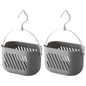 DOITOOL Hanging Shower Caddy Plastic Shower Basket with Hook Portable Small Hanging Organizer for Bathroom Kitchen Storage 10X5X10