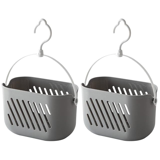 DOITOOL Hanging Shower Caddy Plastic Shower Basket with Hook Portable Small Hanging Organizer for Bathroom Kitchen Storage 10X5X10