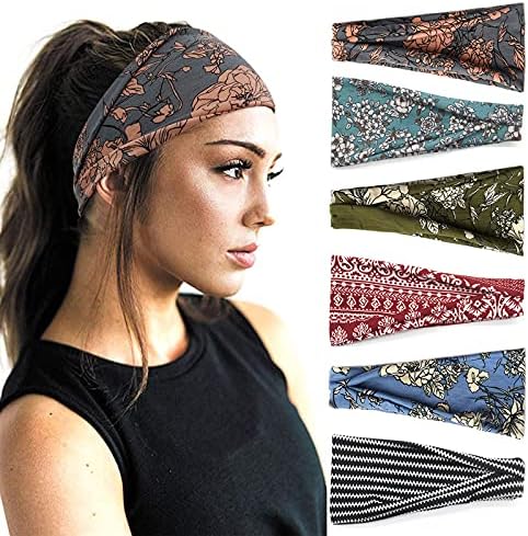 YONUF 6 Pack Headbands for Women, Boho Wide Head Bands & Hair Accessories