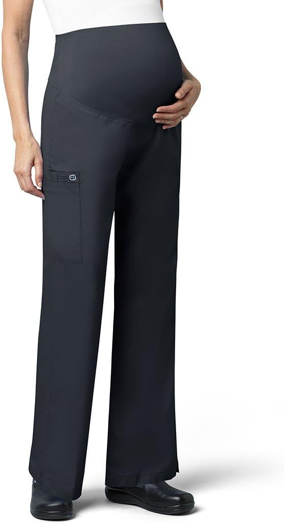 Wink WonderWORK Scrubs for Maternity Cargo Scrub Pants - Pewter, XL