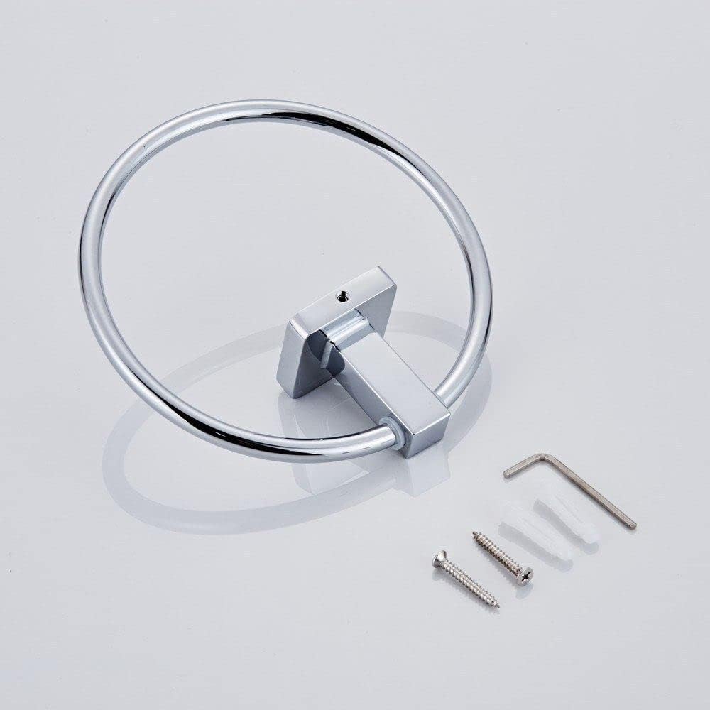 Towel Rack Bathroom Towel Ring Wall-Mounted Stainless Steel Shelf Towel Storage Rack Toilet Bathroom Accessories Set with Screws,only Towel Ring,China