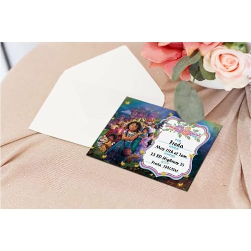 20 Set Encanto Birthday Party Supplies, Lsabella Invitations Cards With Envelopes, Girls Party Supplies Birthday Card #TOP4