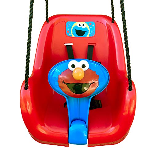 Sesame Street Elmo Toddler Swing, Inspire Outdoor Play, Encourage Imaginative Fun! Durable High Back Bucket Swing Seats Toddler Safely & Comfortably, Perfect Backyard Playground Toy